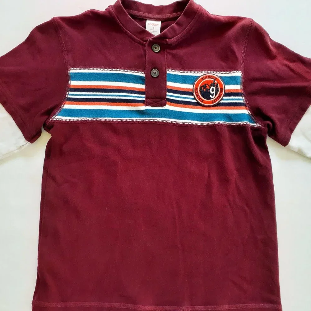 Gymboree Boys Shirt Henley Long Sleeve Size 8